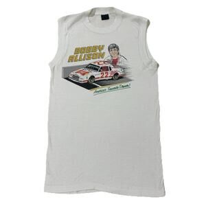 VTG 80's NASCAR Bobby Allison Muscle T Shirt Racing Hanes Medium